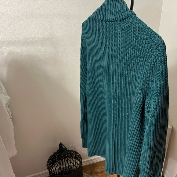 Teal Ribbed Cardigan Sweater - Picture 5 of 5